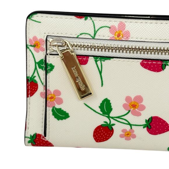 Kate Spade New York Madison Strawberry Vine Large Slim Bifold Wallet - Picture 5 of 9